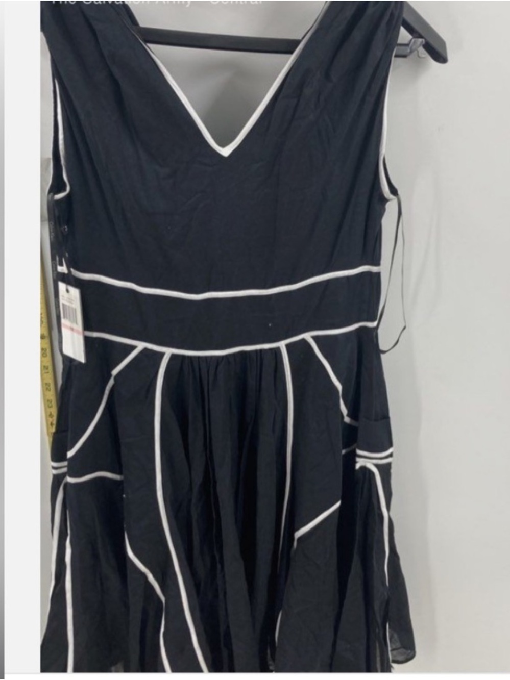 Nwt! Calvin Klein Black and White V-Neck/v back sleeve less Sundress